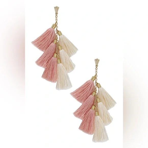 NWT Ettika daydreamer tassel 18k gold plated earrings - Picture 2 of 6